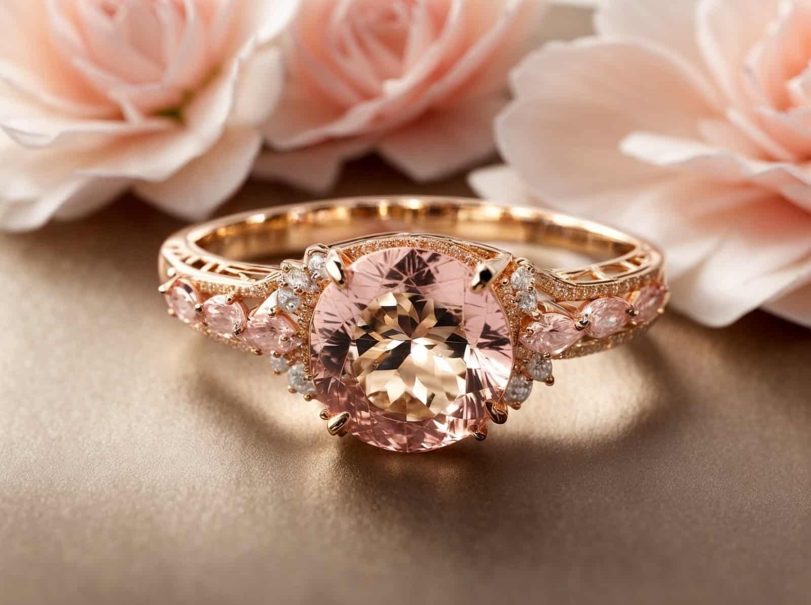 Buy Pink Morganite Engagement Ring, Cushion Cut Morganite Ring, Morganite  and Diamond Ring 14K Rose Gold Online in India - Etsy