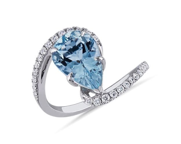 Pear Shaped aquamarine Non Traditional Engagement Rings