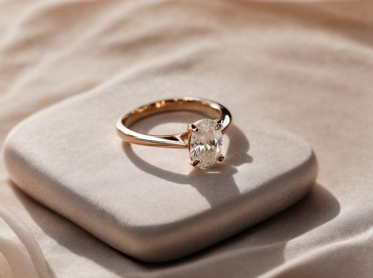 Oval Engagement Ring With Wedding Band