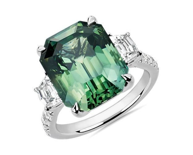 emerald green engagement rings
